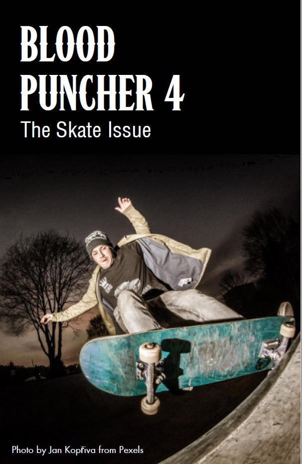 Cover of Blood Puncher 3. A red halftone toddler on a blue background